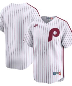 Men's Philadelphia Phillies White Throwback Cooperstown Collection Jersey